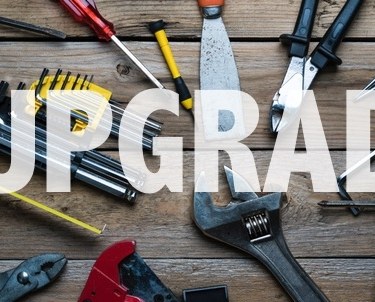 Upgrade text over construction tools