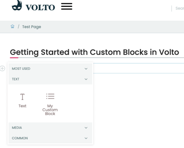 Setting up custom Blocks in Volto