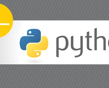 Python logo on gray background
